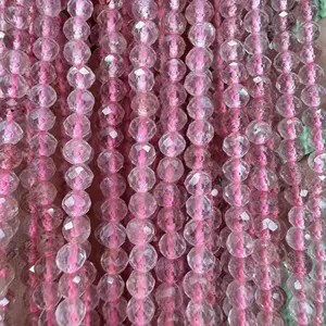 Best-selling 2-3-4mm natural light red strawberry crystal faceted and polished small round beads - exquisite and gorgeous loose spacer beads arranged in an artistic and loose manner to create a dazzling visual hierarchy.Made from premium luxury materials