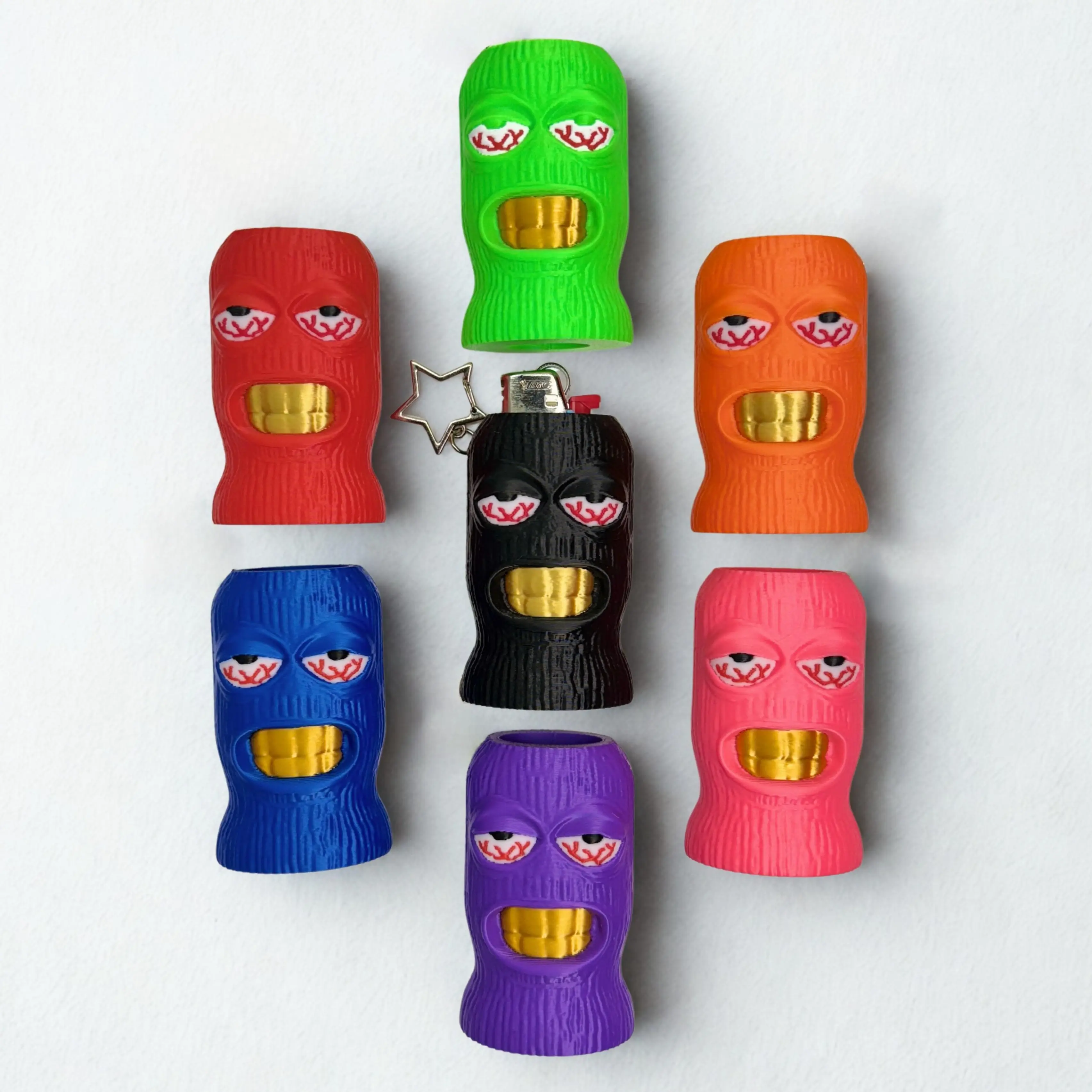 Lit Saberz Ski Mask Lighter Sleeve Fits Classic BIC Lightweight Fun & Giftable Accessory for Festivals & Everyday Use - Lightweight Design, Fun Look,