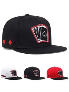 2026 New Fashionable Creative Baseball Hat Poker Card A Four Embroidered Fitted Cap Hip Hop Hat Street Personalized Skateboarding Hat Outdoor Leisure Sports Sunshade Hat Daily Life Commuter Decorative Hat Male Female Same Style Flat Edge Hat