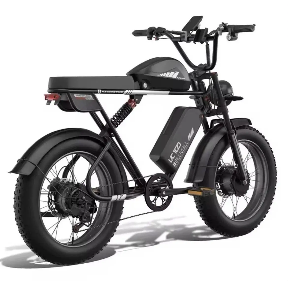 K10 Fat-Tire E-Bike – Black, 3000W, 52V 43Ah, Dual Battery, LCD Display