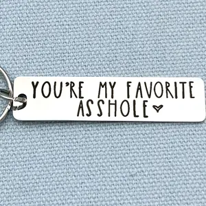 1pc Funny Keychain for Husband, ‘You’re My Favorite A-Hole‘ Sarcastic Gift for Boyfriend, Valentine’s Day Joke Present