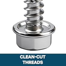 145 PCS Self Tapping Screws for Metal – 410 Stainless Steel Self Drilling Screws Kit, Multiple Sizes (#10 with Washers), Hex Head, Rust-Resistant for Wood, Plastic, Roofing, DIY Projects