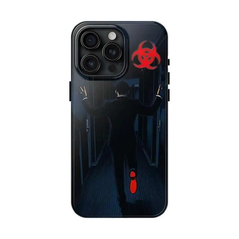 El MZ Red Sole Dual-Layer Polycarbonate Silicone Cellphone Case - Durable Shockproof Protector Shell, Full Print Accessories for iPhone 11 Pro Max/Plus, 17, Samsung Galaxy S23, S24, S25