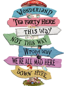 Welcome To Wonderland Directional Arrows Sign,16x12,Wonderland Party Decorations,Kids Room Decor For Girls