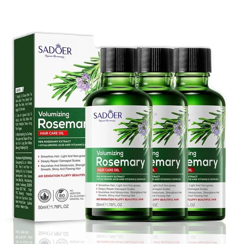 SADOER Volumizing Rosemary Hair Care Oil - Strong & Healthy Hair, Organic Batana Oil with Rosemary & Vitamin E, Nourishes Scalp, for All Hair Types, Hair Growth Oils, Haircare, Nourishing Hair Treatment