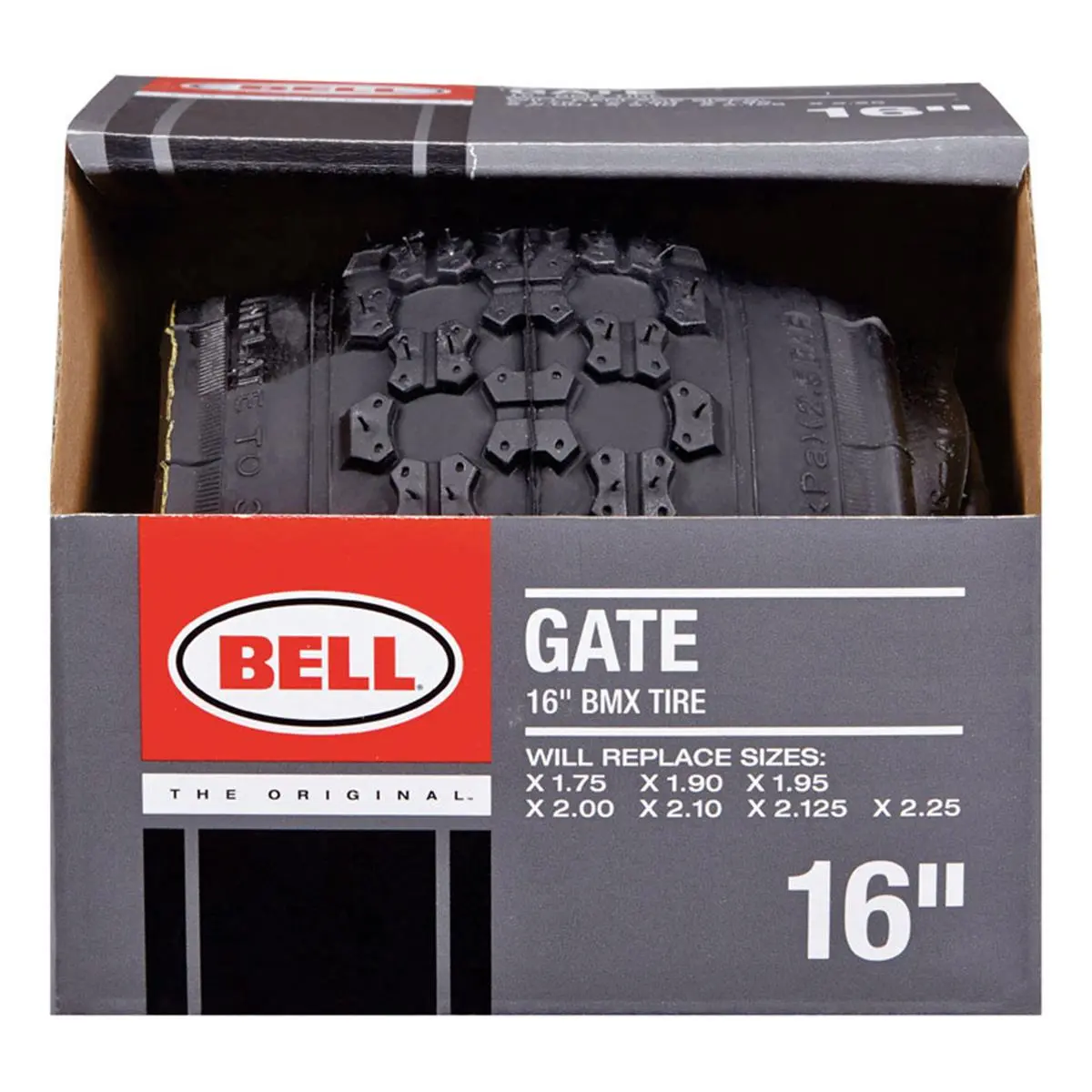 Bell Kids Bike 16 In. BMX Tire, Aggressive Knobby Tread Pattern, Foldable Kevlar Construction for Dirt and Pavement, Black (Tire Size: 16 In.), Biking, Bike Accessories, Dirt/Pavement, Bikes