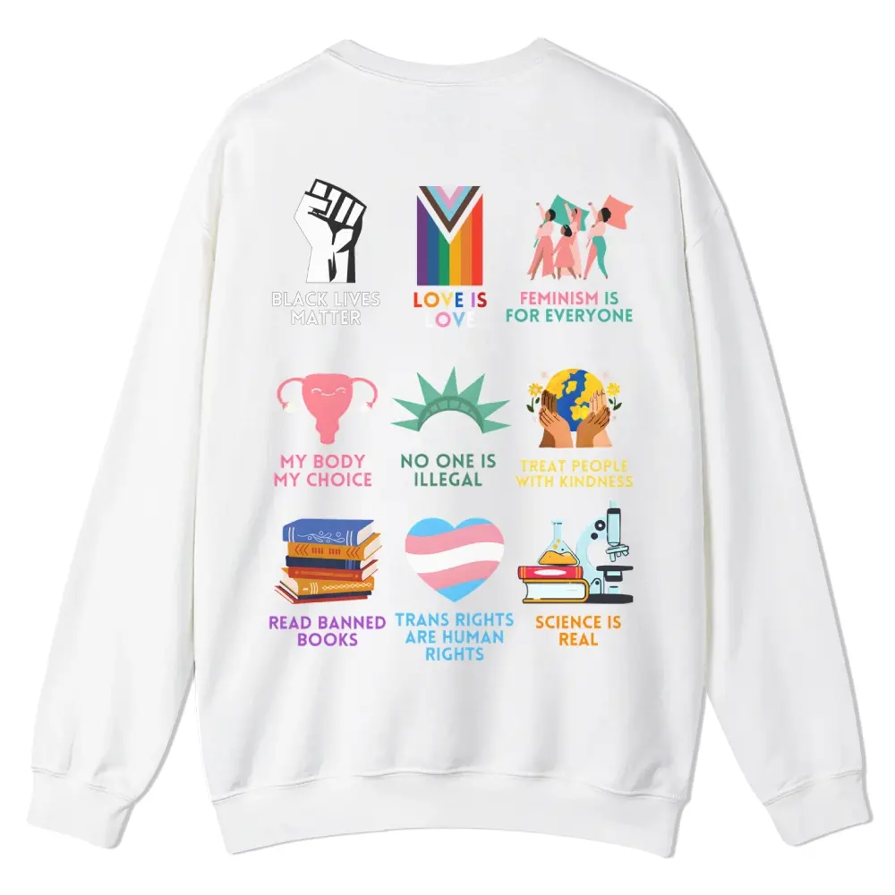 Unisex Sweatshirt, "Big Fan Of Human Rights" Graphic Top in 100% Cotton Stretch Fabric for Casual Streetwear & Fall Sports, Menswear, Long