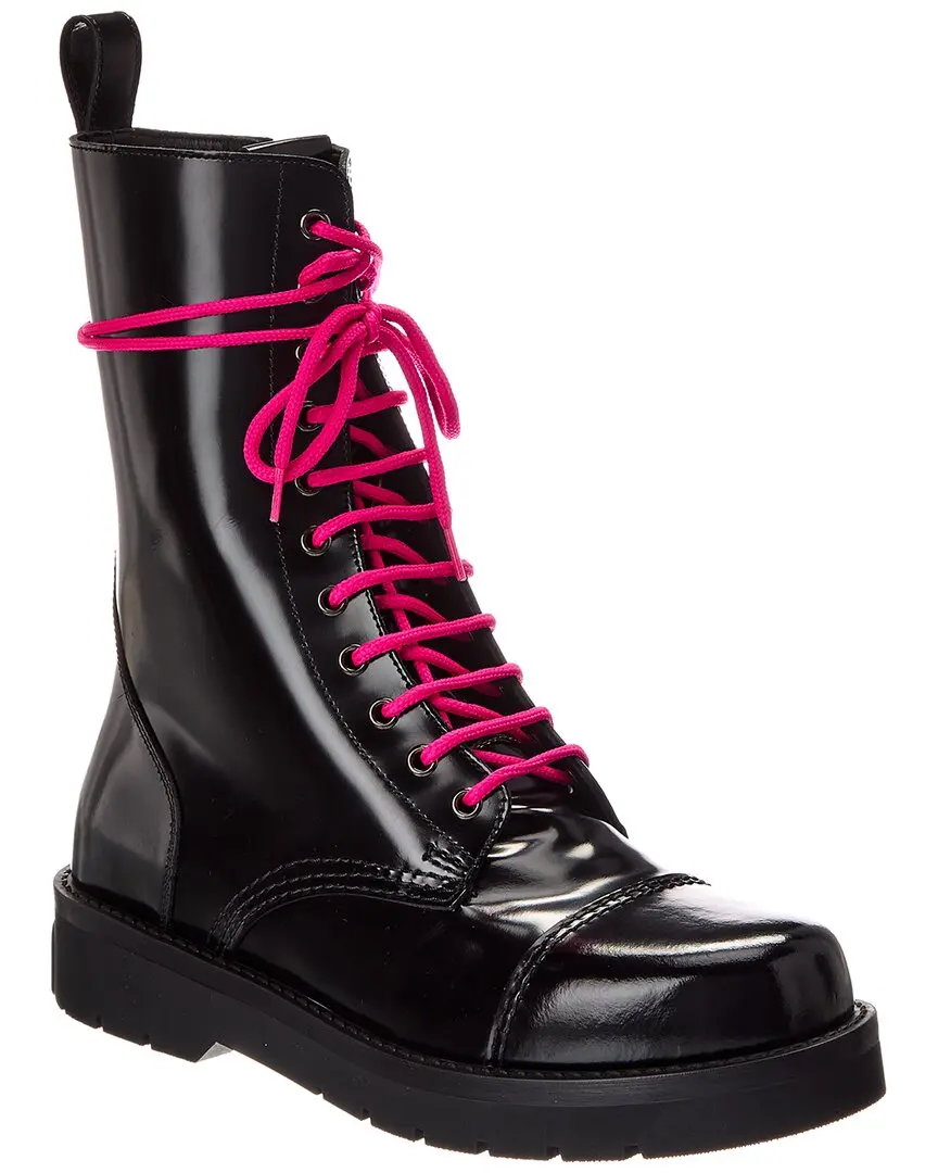 Valentino Leather Combat Boot