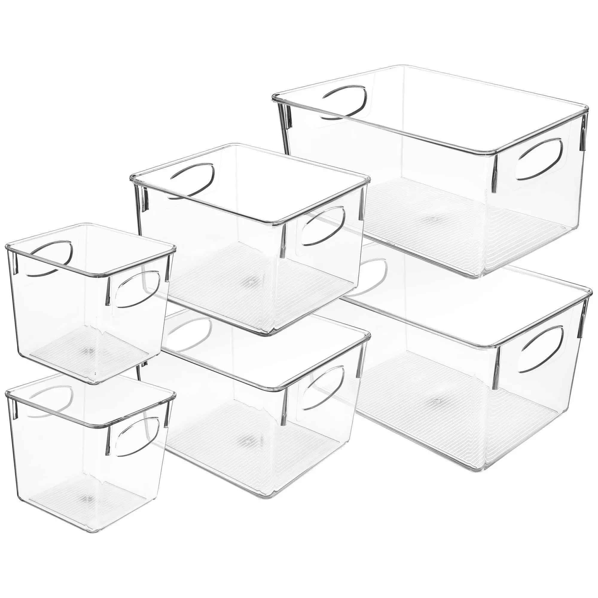 Sorbus 6 Pack Clear Fridge Bins Set