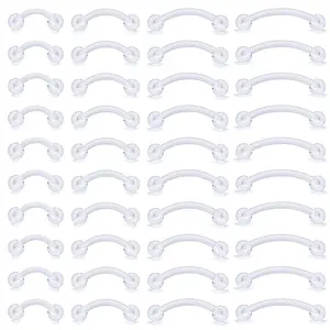 Clear Flexible Bioflex, Eyebrow Rings, Curved Barbell, Tragus Cartilage Earrings, UV Transparent, Body Piercing Jewelry