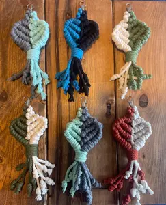 Handmade Macramé Heart Keychain – Large Size