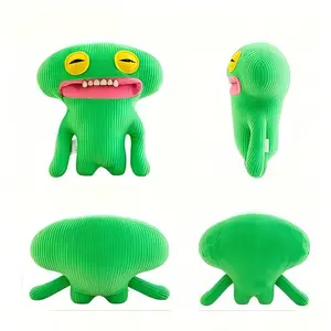 Ugly-cute Trend Icon Goofy Desktop Buddy - Quirky Green Figurine for Fun & Whimsy in Your Workspace