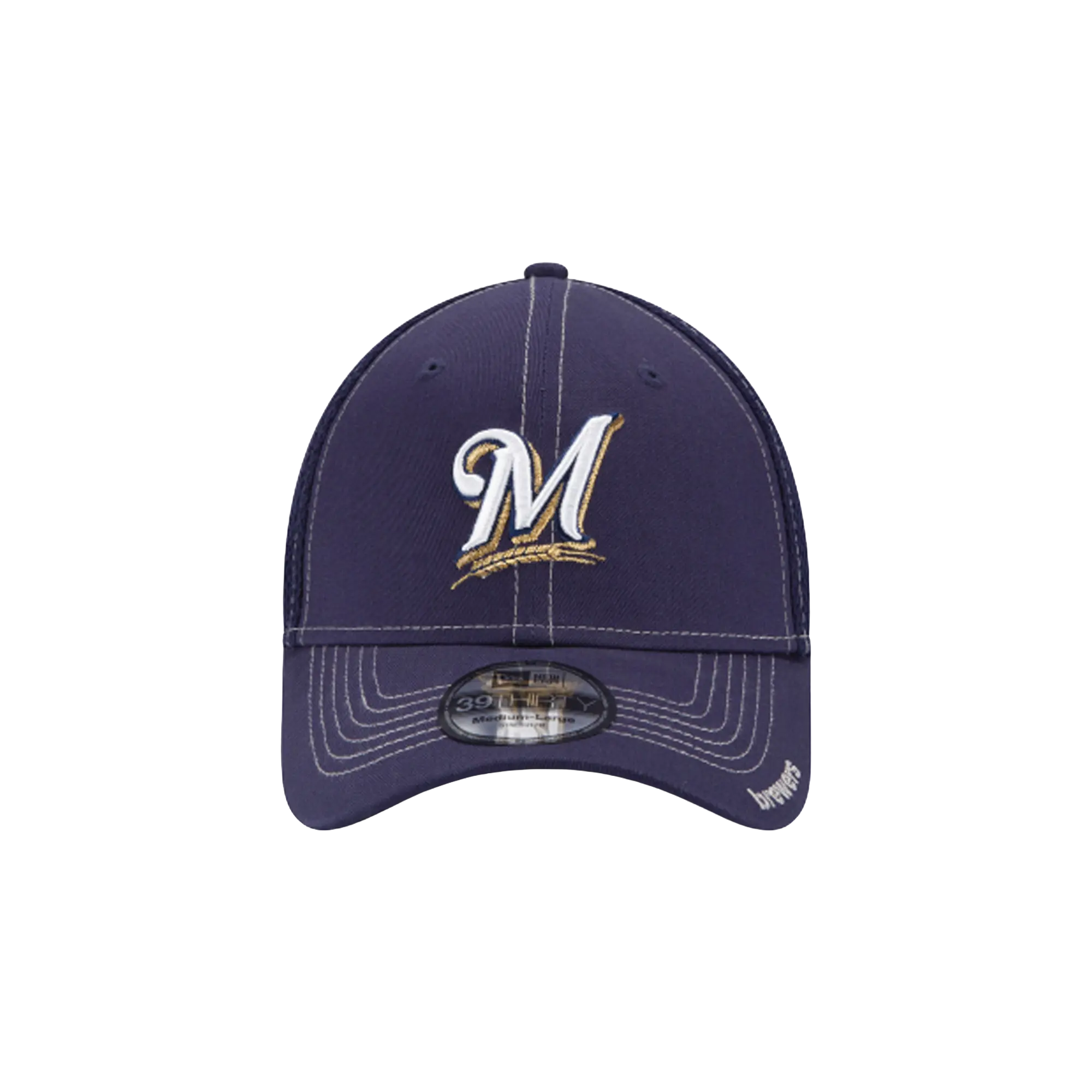 39THIRTY Milwaukee Brewers Neo Flex Fit Hat "Purple / White - Stitch" NE569