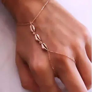 Cowrie Shell Hand Chain Bracelet