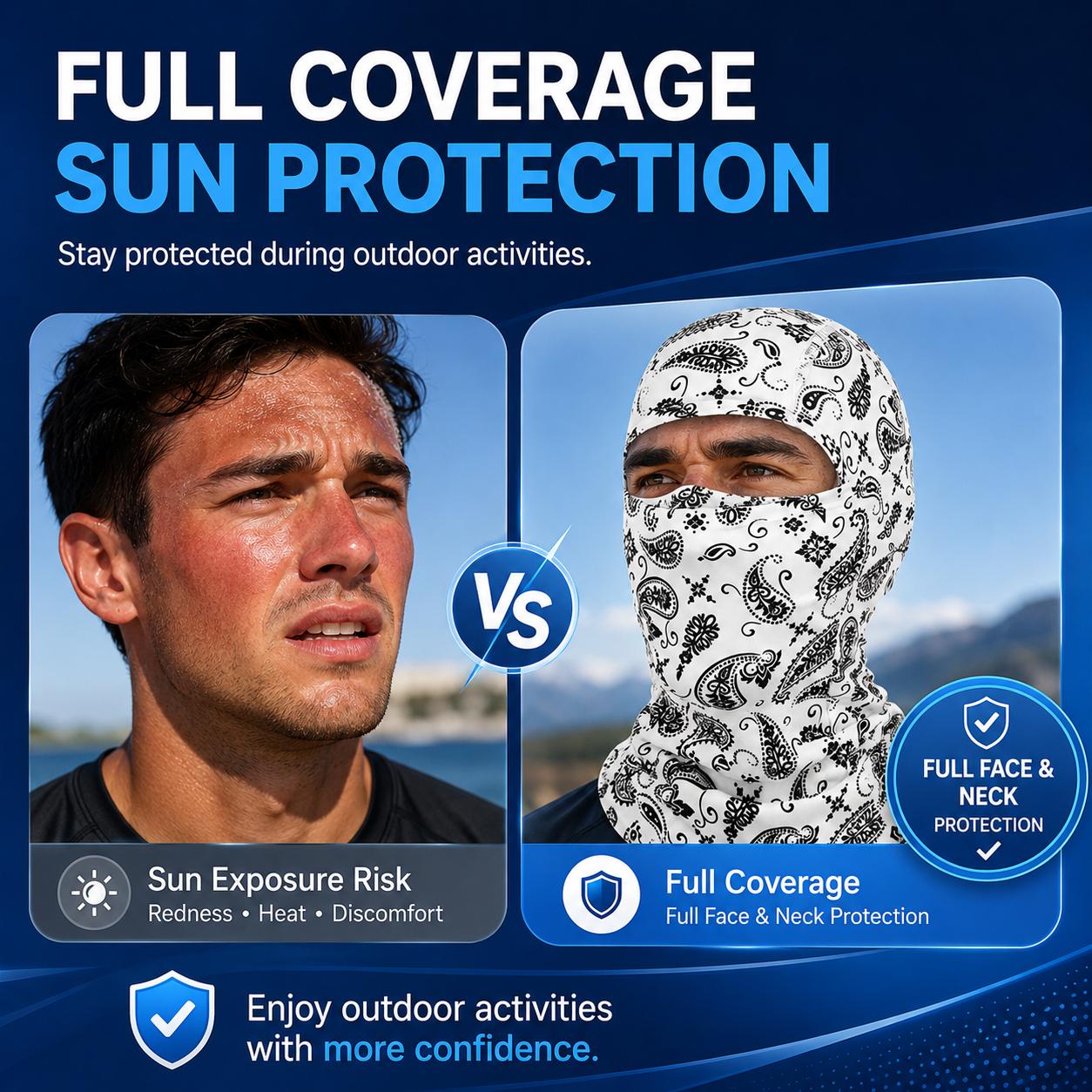 Cooling UV Face Cover Balaclava – Breathable Sun Mask for Cycling, Running, Fishing & Hiking headgear warmth neck warm neck warmer full ear protection great holiday gift picks creator shop gear outdoor 2pc