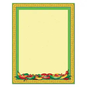 Chili Peppers Letterhead Sheets - 8.5" x 11" - 25 Sheets (olh10925)