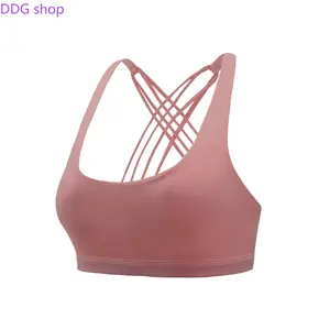 Women's Cross-Back Sports Bra, Wireless with Built-in Chest Pads, Shockproof & Supportive Yoga Workout Vest for Gym & Fitness Training