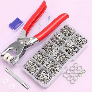 100 Sets  Metal Snaps Buttons, Five Claw Buckle Installation Plier Tool Set, Snap Fastener Plier Tool, Metal Prong Snaps Buttons for Clothing Leather Crafting Sewing