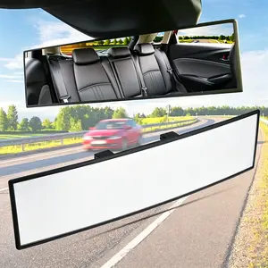 Universal Panoramic Convex Rearview Mirror in 11.81, High-Quality Glass Vehicle Accessory, Anti-Fall Design, Reversible for Passengers, Easy Installation, Wider Safer View, Fit for Cars, Trucks, Vehicle Accessories, Cars Accessories