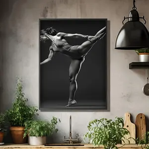 Room Decor 1pc, Ballet Dancer Canvas Art Print, 12x16 inches, Frameless Modern Wall Decor, Elegant Dancer Poster for Home, Bedroom, Living Room, Bathroom, Office, Cafe, Hotel Decor, Unique Dance Artwork