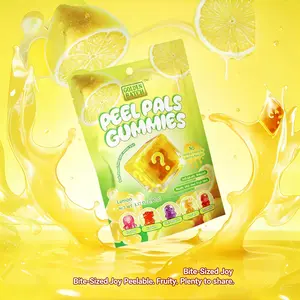 Satisfying Peelable Lemon Gummies | Double Layer Real Fruit Juice Candy | Halal High VC Chewy Snack