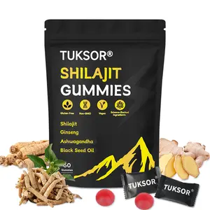 TUKSOR Shilajit Gummies - 60 Gummies for Men & Women with Ashwagandha, Ginseng, Organic Black Seed Oil, Vitamin D3 & 85+ Trace Minerals | Supports Healthy Testosterone, Energy, Stamina, Focus, Immune System & Healthy Aging
