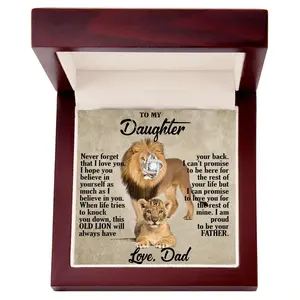 To My Daughter From Dad, Love Knot Necklace, Lion Dad, Gift From Dad, Daughter Necklace, Jewelry for Women, Father Daughter Necklace
