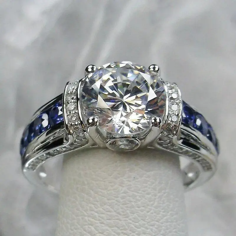 Cubic Zirconia Dome Ring for Women, Shiny Round Solitaire Band for Wedding, Engagement or Anniversary Promise Gift, Cubic Zirconia Rings, Fashion Promise Ring