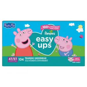 Pampers Easy Ups Peppa Pig OMS Disposable Training Pants - Pack Size 4T/5T - 104ct
