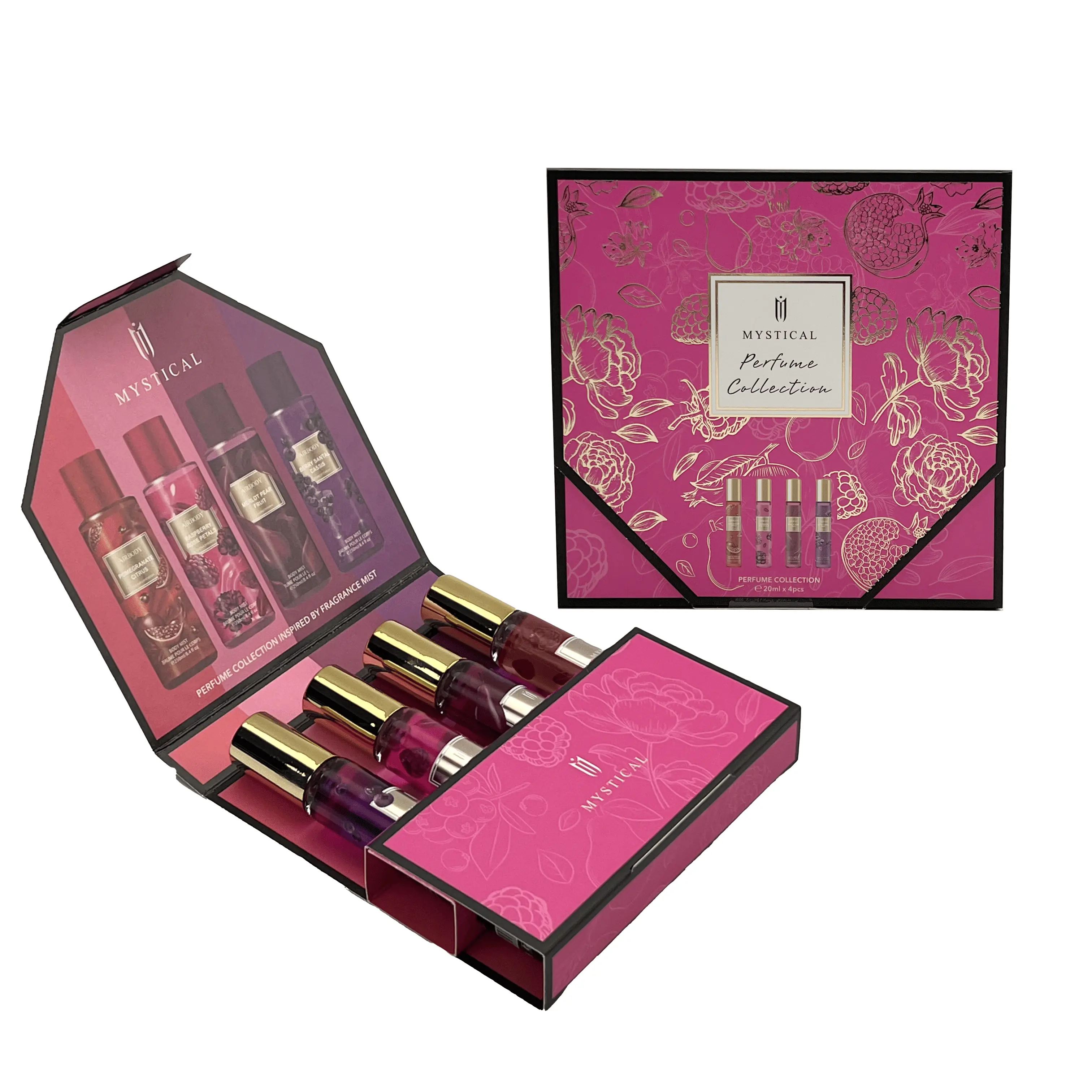 Mystical Women's Perfume Gift Set Valentine's Day Christmas Gift Long Lasting Natural Floral Fruity Fragrance Elegant Daily Perfume  Scented Aroma Cosmetic 20ml*4
