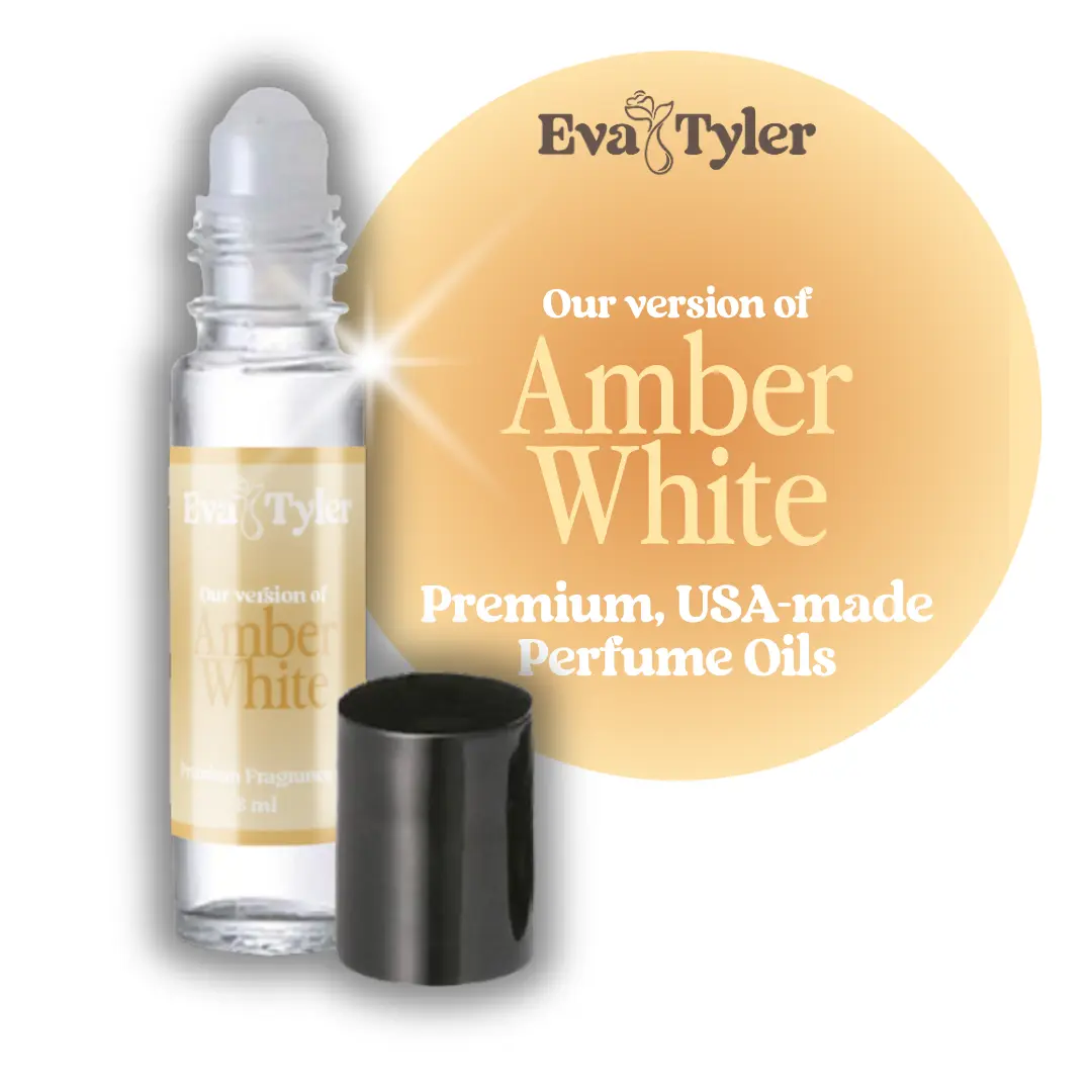 EvaTyler Women's Amber White Roll-On Perfume Oil - USA Made, Alcohol-Free, Long-Lasting Fragrance