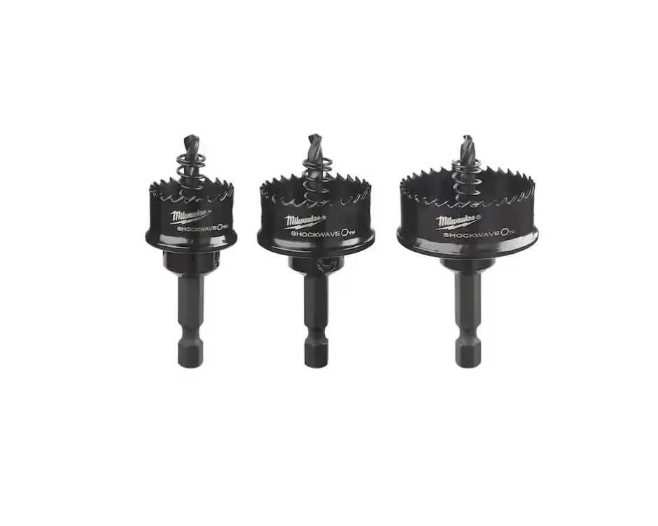 Milwaukee 3pc Hole Saw Set, Sizes: 7/8", 1 1/8", and 1 3/8"