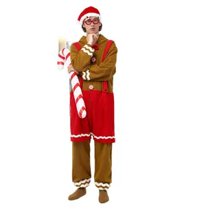 Unisex Halloween Costume A Pajama Onesie Adult Reddish-brown Play Christmas Dress Up Cosplay