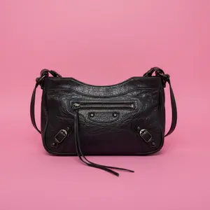 Pre-owned Balenciaga Leather Shoulder Bags City Hip Bag Black Leather