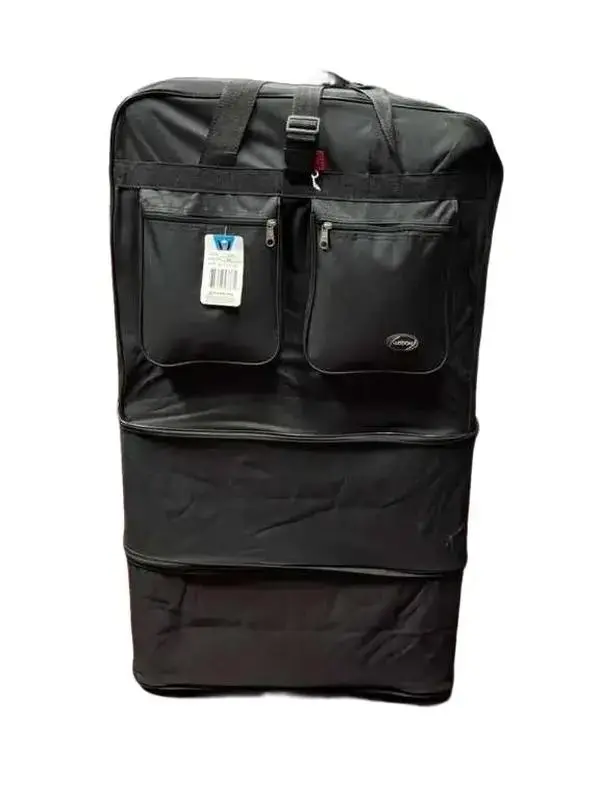 Black 40" Extra Large Spinner Duffel – 6 Wheels Expandable Travel Luggage