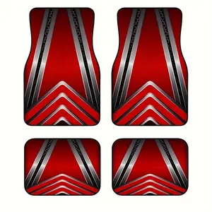 4pcs Fashionable Car Floor Mats, Thickened Print Design, Non-Slip Base, Fits Most Cars, Tesla, Suvs, Elegant Interior Decor, Perfect Gift