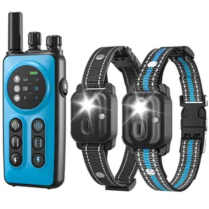 Dog Training Collar for 2 Dogs, 3300ft Dog Training Collar with Remote, Real-time Dual-Channel Remote with 3 Training Modes, Beep, Vibration, Safety Shock, Light, IPX7 Waterproof, Fits All Breeds - Black