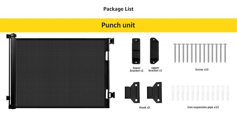 Dearlomum Retractable Baby Gate 33" Tall Extends up to 55" 71" 118" 168" 197" Wide Child Safety Gate for Doorways Stairs Hallways Indoor Outdoor Infant Mesh Dog Gate