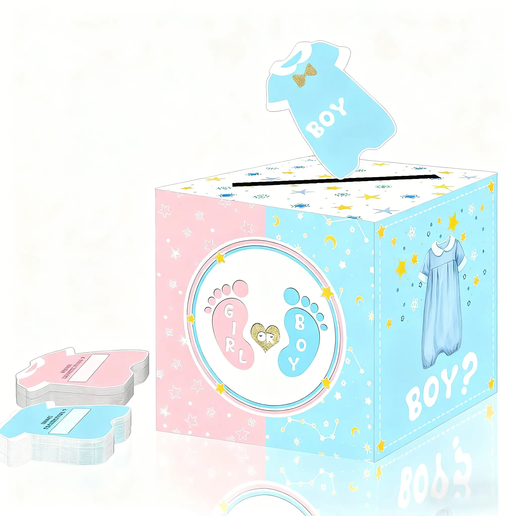 Welcome Baby Shower Surprise Box – BABY Letter Decor, Eco‑Safe & Unisex, All‑in‑One Gender Reveal & Birthday Party Kit for Bonnet Blue Baby Shower