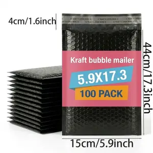 50/100 Pcs 5.9x17.3 Inch Oversized Bubble Mailers - Heavy Duty Padded Mailing Envelopes with Self-Sealing Strip, Waterproof Poly Bags for Large Item Shipping & Bulk Packaging