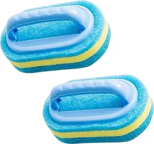 Sponge Brush for Cleaning Kitchen Bathroom Bathtub Toilet Glass Wall Floor, Sponge Brush with Easy Grip Handle, NoNn-Scratch All Purpose Scrub Sponge, Window Cleaning Brush (x2 Cleaning Sponge) Soap Soap Soap