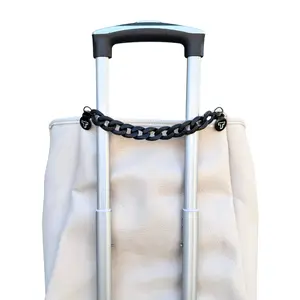 TRAVEL SOXIETY Trolley Snap Black Travel Accessory for Carry-on Bags Secure Stylish Design Easy Storage Durable Acrylic Chain for Airport Travel Versatile Fit Most Bags with a Lip