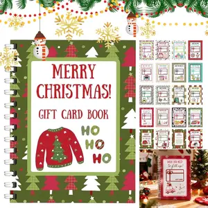 Christmas Gift Card Holder Booklet, 5x7in Spiral Bound Colorful Album, DIY Personalized Christmas Gifts for Family Friends Students