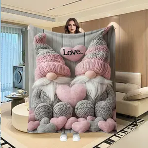 Heart Fairy Blanket, Creative Digital Print Flannel Throw, Thanksgiving Valentine Christmas Gift, Holiday Decorative Sofa Bed Cover, Flannel Blankets