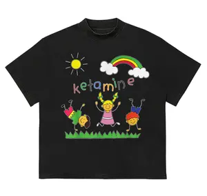 Ketamine Meme Dancing Kids Dank Humor T-Shirt Funny Tee Casual Graphic Shirt Oversized