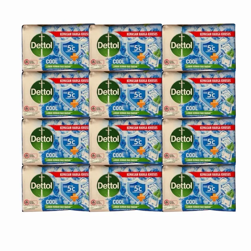 Dettol Antibacterial Cool Soap, Hydrating Moisturizing Scented Body Care Cleanser - 100g, Pack of 12