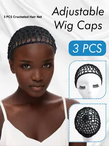 3-Piece Breathable Mesh Hat Set, Ventilated Hats, Sleep Caps, Wig Caps, Beauty Hair Care, Daily Use, Headbands, Sleeping Cap, Adjustable Wig Cap