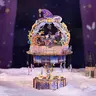 Tonecheer DIY 3D Wooden Puzzle Music Box Craft Assembly Kit - Rotating Aesthetic Music Box, Glow in the Dark Starlight Decoration Items, Safe Eco-Friendly Materials, Fingertips/Home Decor, 1x AAA Battery Required, No Extra Parts Needed