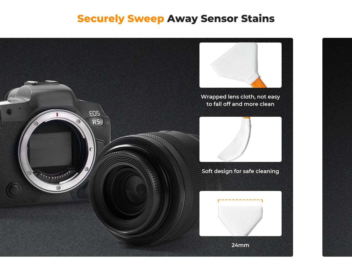 K&F CONCEPT 24mm Full Frame Sensor Cleaning Swab*6 + 20ml Sensor Cleaner, DSLR SLR Digital Camera CMOS and CCD Sensor Cleaning Swab Kits for Nikon Sony Canon Camera Clean K&F CONCEPT 24mm Full Frame Sensor Cleaning Swab*6 + 20ml Sensor Cleaner, DSLR SLR Digital Camera CMOS and CCD Sensor Cleaning Swab Kits for Nikon Sony Canon Camera Clean