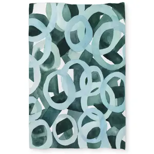 360 Stand Abstract Art Microfiber Duvet Cover - Twin Extra Long Size, Interlocking Rings Design, Color-Accented, Machine-Washable Bedding Linen (Twin Duvet Covers), Color-Accented Duvet Covers